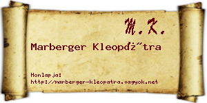 Marberger Kleopátra névjegykártya